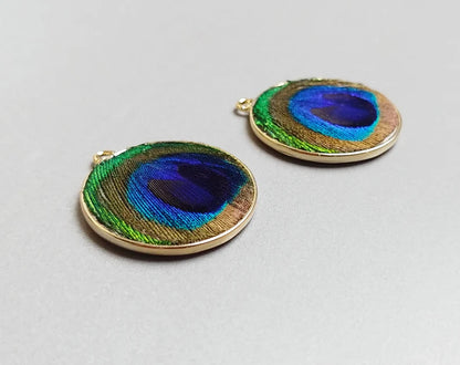 Eye, 30mm Peacock Natural Feather Drop, ECT0115