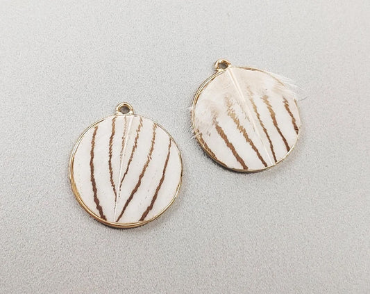 Striped, 30mm Pheasant Natural Feather Drop, ECT0115