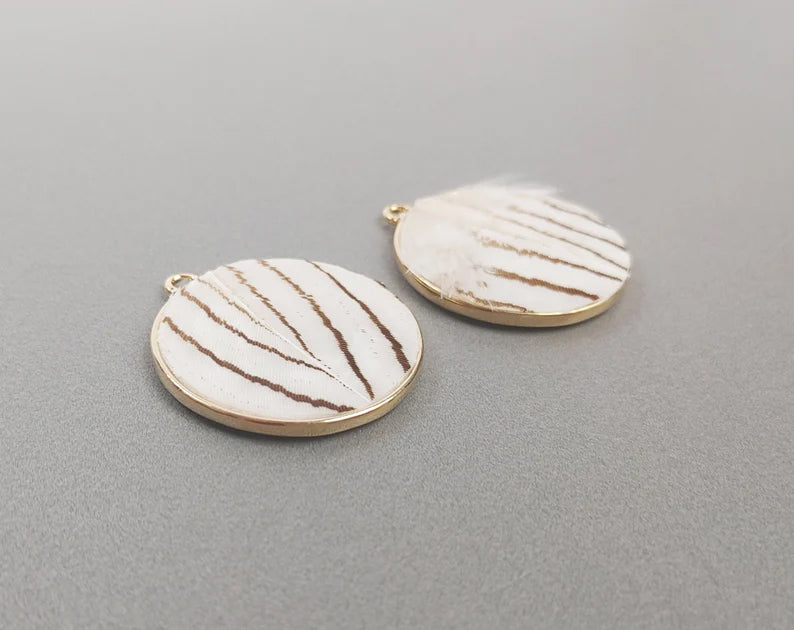 Striped, 30mm Pheasant Natural Feather Drop, ECT0115
