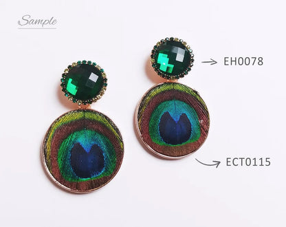 Eye, 30mm Peacock Natural Feather Drop, ECT0115