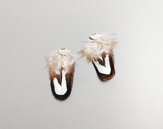 40mm Pheasant Feather Drop with fan cap, ECT0130
