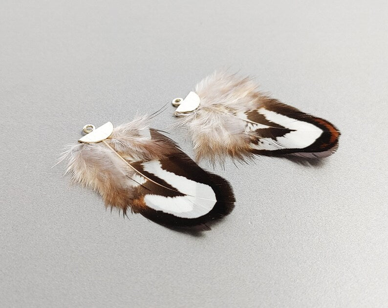 40mm Pheasant Feather Drop with fan cap, ECT0130