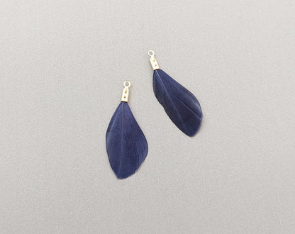 8 colors, 30mm Natural Dyed Feather Dangle, ECT0153
