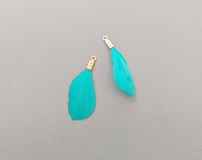 8 colors, 30mm Natural Dyed Feather Dangle, ECT0153