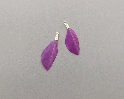 8 colors, 30mm Natural Dyed Feather Dangle, ECT0153