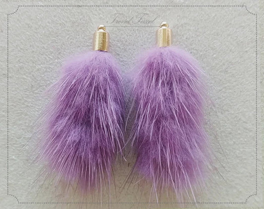 Lavender, 45mm Mink Fur Tassel Pendant, ECT0163