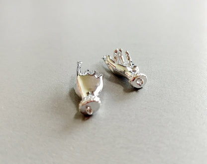 Silver plated, 26x11.5mm Hand connector pendant, EM0296