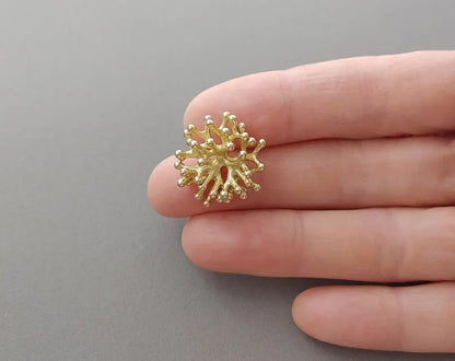 Matted Gold plated, 20mm Coral Brass Post, EM0423