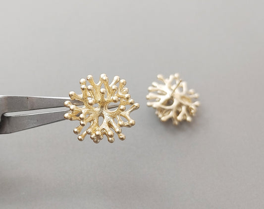 Matted Gold plated, 20mm Coral Brass Post, EM0423