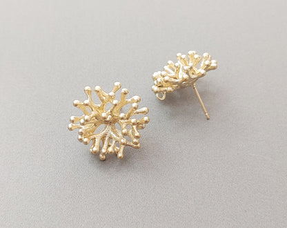 Matted Gold plated, 20mm Coral Brass Post, EM0423