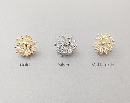 Matted Gold plated, 20mm Coral Brass Post, EM0423