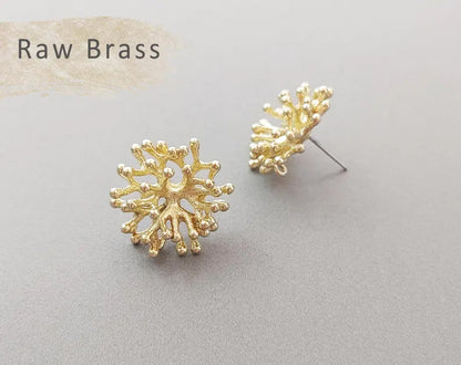 Raw brass, 20mm Coral Post, EM0423