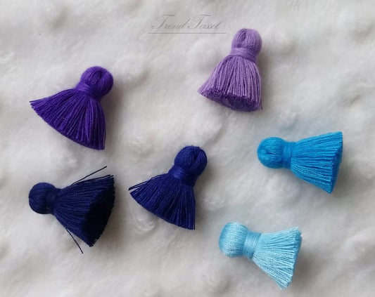 Blue Theme, 18mm Chubby Artificial Cotton Tassel without jump ring, ET0007