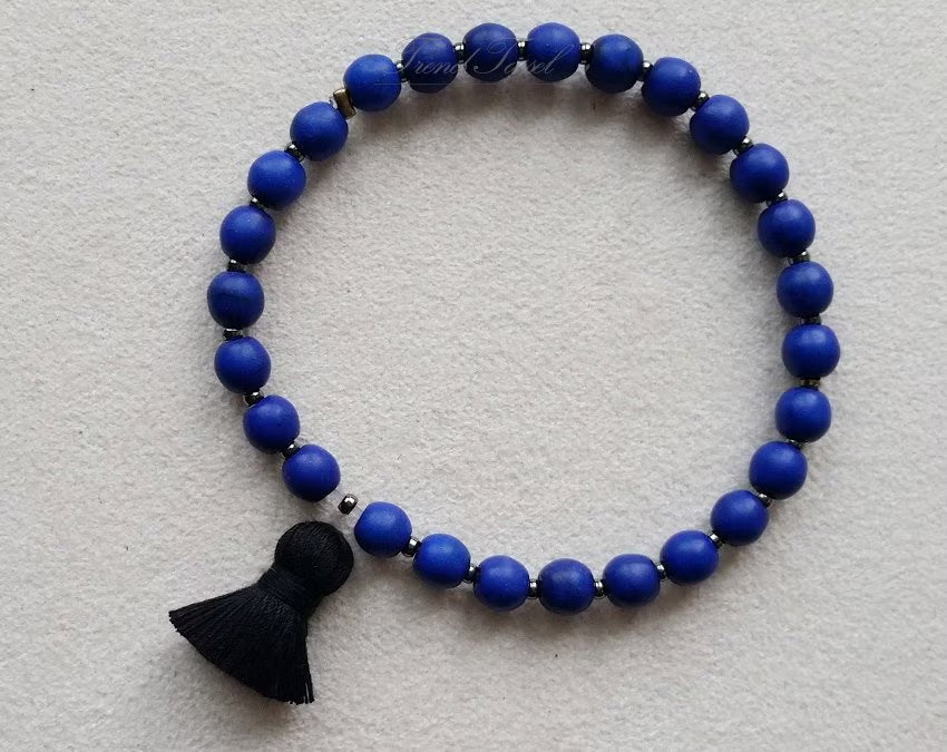 Blue Theme, 18mm Chubby Artificial Cotton Tassel without jump ring, ET0007
