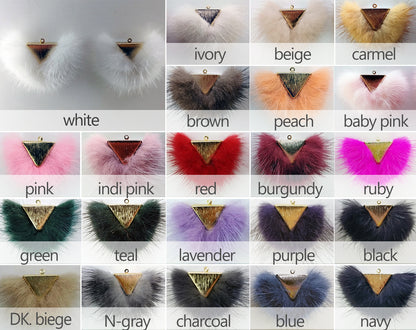 Ruby, 50mm Chubby Mink Fur Triangle PomPom, ECT0166