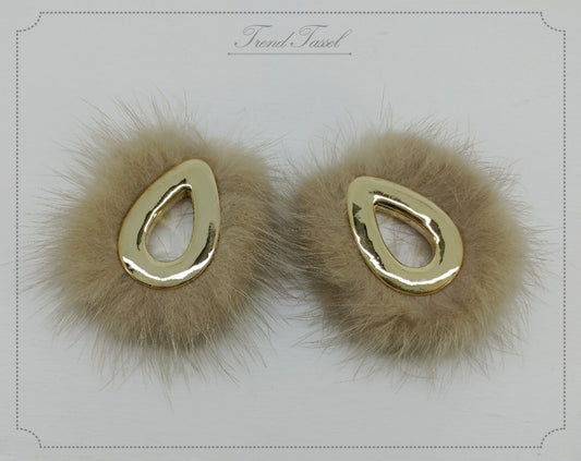Darkbeige, 52mm Teardrop Mink Fur Pendant, ECT0165