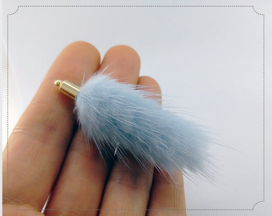 Sky, 45mm Mink Fur Tassel Pendant, ECT0163