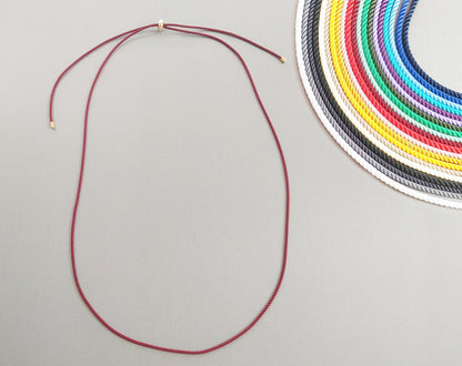 1 pc - (gold plating), 32" Adjustable Color Cord Necklace, EK0013