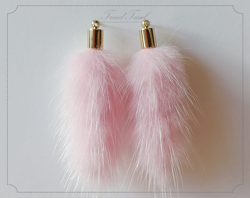 Pink, 45mm Mink Fur Tassel Pendant, ECT0163