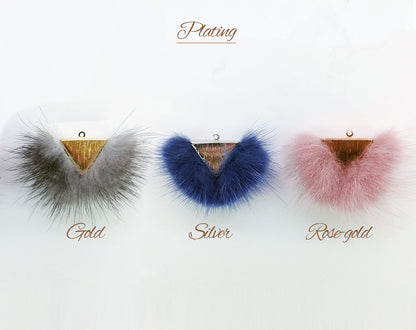 Ivory, 50mm Chubby Mink Fur Triangle PomPom, ECT0166