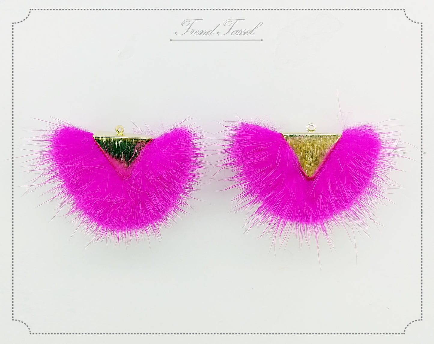 Ruby, 50mm Chubby Mink Fur Triangle PomPom, ECT0166