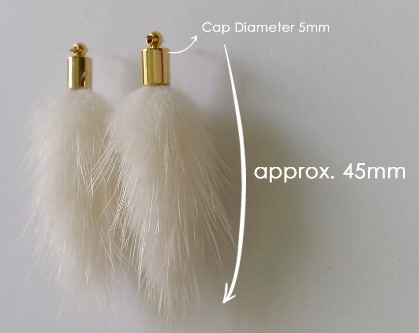 Khaki, 45mm Mink Fur Tassel Pendant, ECT0163