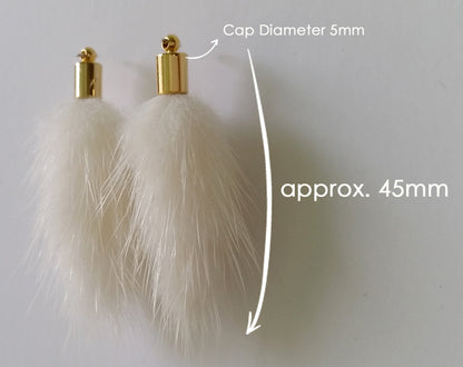 Khaki, 45mm Mink Fur Tassel Pendant, ECT0163