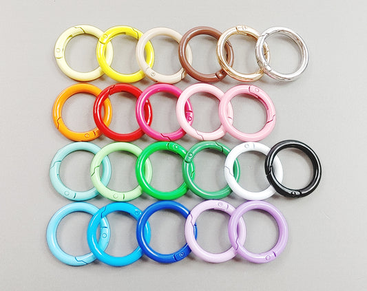 1 PC - 34mm Round Spring Clip Keychain, EK0006-34