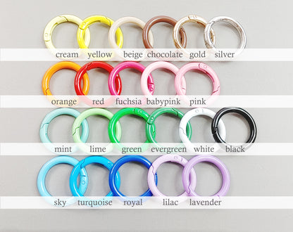 1 PC - 34mm Round Spring Clip Keychain, EK0006-34