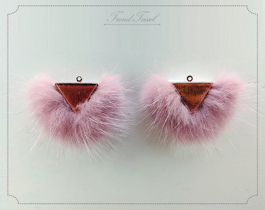 Indiepink, 50mm Chubby Mink Fur Triangle PomPom, ECT0166