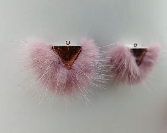 Indiepink, 50mm Chubby Mink Fur Triangle PomPom, ECT0166