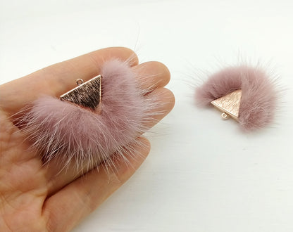 Indiepink, 50mm Chubby Mink Fur Triangle PomPom, ECT0166