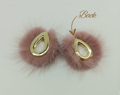 Indiepink, 52mm Teardrop Mink Fur Pendant, ECT0165