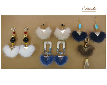 Ruby, 50mm Chubby Mink Fur Triangle PomPom, ECT0166
