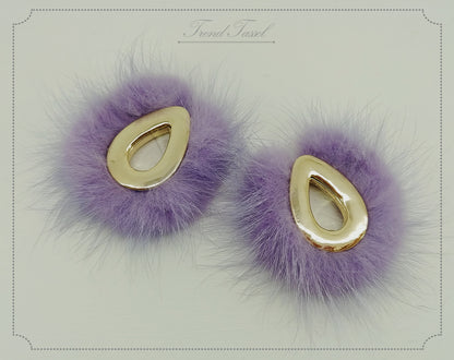Violet, 52mm Teardrop Mink Fur Pendant, ECT0165